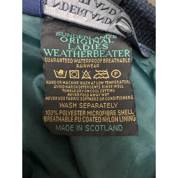 Sunderland of Scotland Weatherbeater Golf Windshirt Green‎ Plaid Womens Large L - Image 6