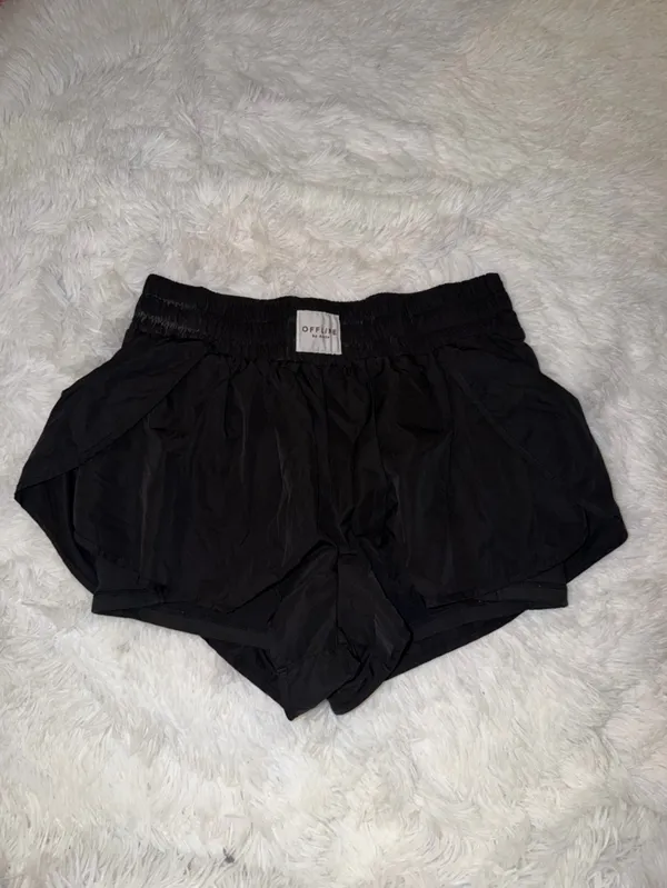Aerie Offline Black Lightweight Elastic-Waist Athletic Shorts size XL - Image 3