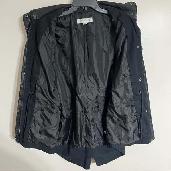 Women's Pure Energy‎ Black Winter Fall Jacket Size XL Faux Leather Trim Black - Image 6