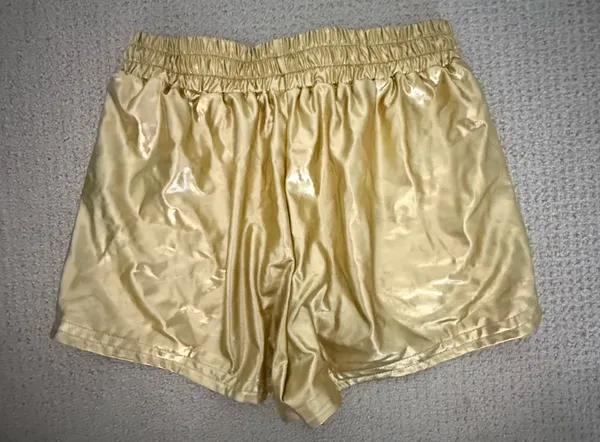Gold Metallic Shorts Size M - Image 2