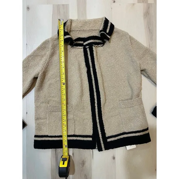 Commense NWT Women Small Tan Knit Open Front Cardigan Quiet Luxury Old Money - Image 10