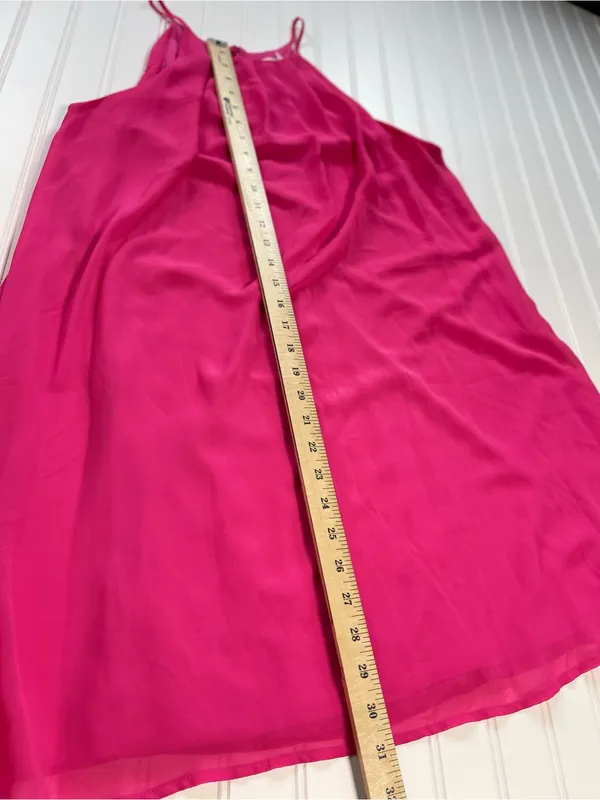 Lush Fuchsia Pink Pleated Halter Swing Dress‎ | Large | Y2K Barbiecore - Image 4