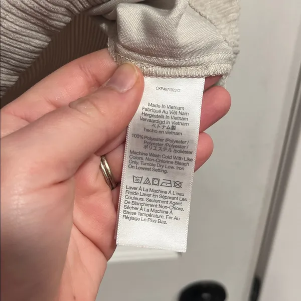 Madewell Collette Button Back Top in Khaki Corduroy Size Small - Image 5