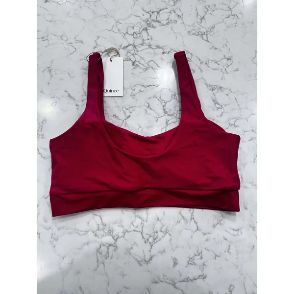 NWT Quince Cherry Red Italian Tank Bikini Top Size Medium - Image 4