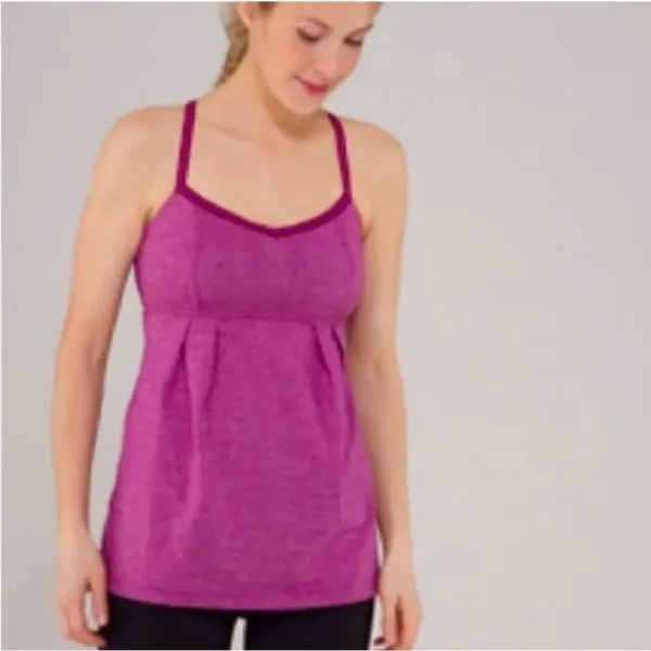 Lululemon Bulerias in Heathered Regal Plum/Dewberry Drawstring Waist Tank - Image 2
