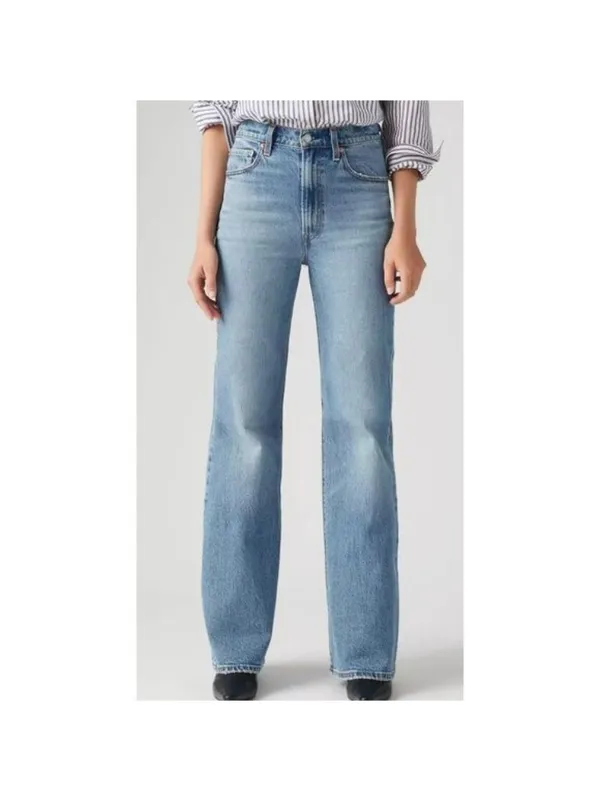 New Levi’s 30x30 Premium Ribcage Bell Flare Jeans Maximum Story Medium Wash - Image 2