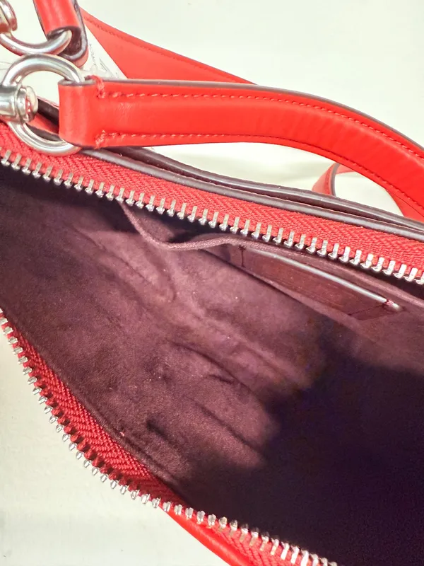 Coach Georgie Red Satchel Leather Crossbody Bag 5500 - Image 6