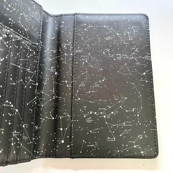 astronomy-themed constellation passport cover Black White Multi Compartment - Image 2