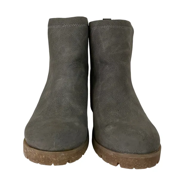 Korks 7M Gray Heeled Ankle Boots Comfy Elastic Panel Block Heel Booties‎ Size 7 - Image 2