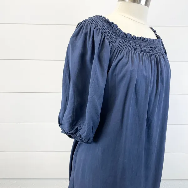 Superdry Womens Chambray Smocked Mini Dress Size 8 Preppy Coastal‎ Cottage - Image 4