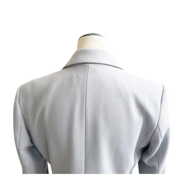 Zara Blazer Women Medium Blue Textured Double Breasted Military Button Formal - Image 10