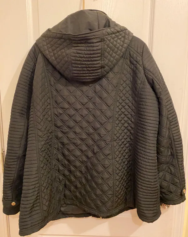 Weatherproof Black Quilted Hooded Jacket - Image 2