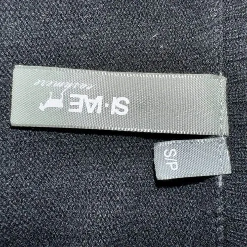 SI-IAE Cashmere Black Sweater With Criss Cross Faux‎ Suede L/S EUC Size Small - Image 8