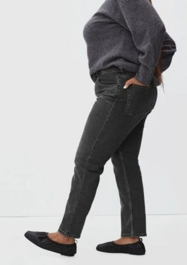 Everlane The Curvy Cheeky Straight Jean Stretch Washed Black Size 34 - Image 5