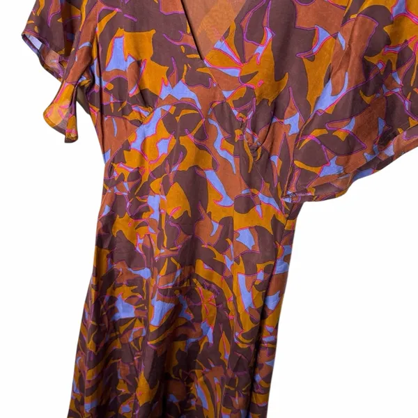 🌸 Roller Rabbit Abstract Floral Midi Dress 💜 Boho‎ Print XS 🌺 - Image 2