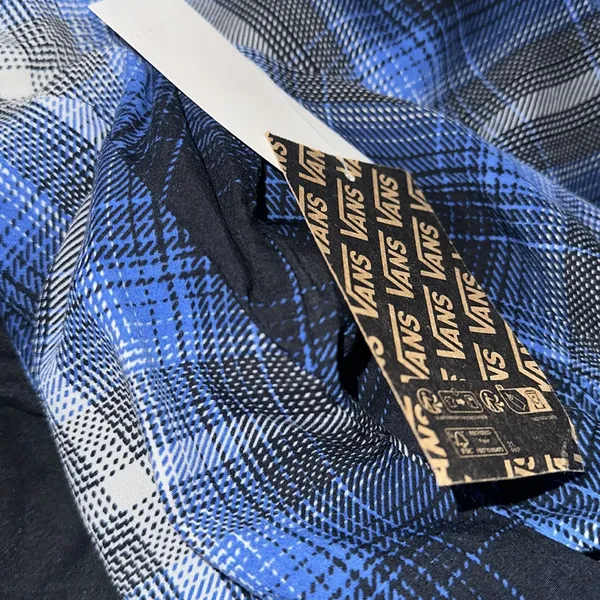 NWT Vans camden check slip dress in blue XS - Image 11