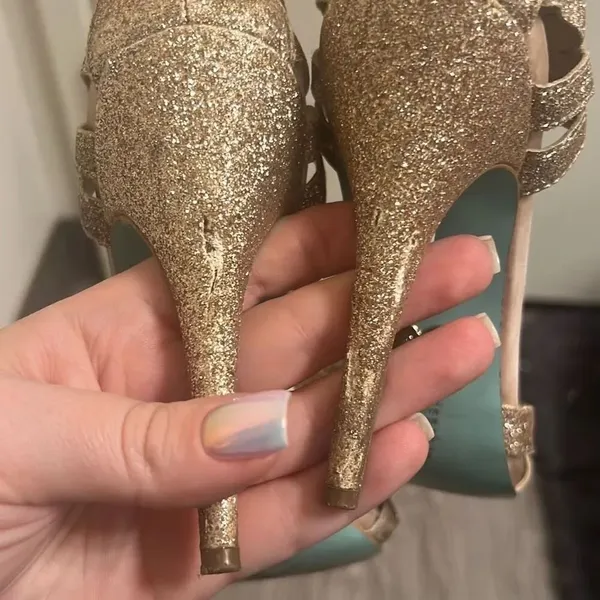 ✨Betsey Blue Tee Strappy Sz 7.5 Heel In Champagne✨ - Image 12