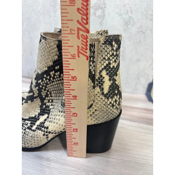 Steve Madden Size 6‎ Jain Snakeskin Print Ankle Booties Block Heel Pointed Toe - Image 9