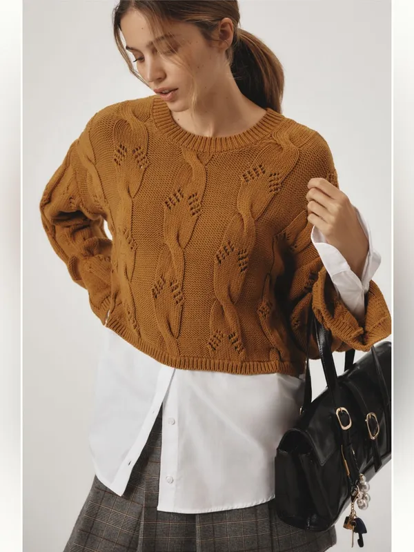 Anthropologie Pilcro Cable Twofer Sweater - Image 2