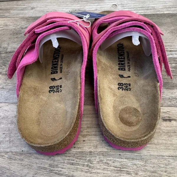 Birkenstock Women's Uji Sandals Modern Suede Fuchsia Tulip Size 7 (38) - Image 3