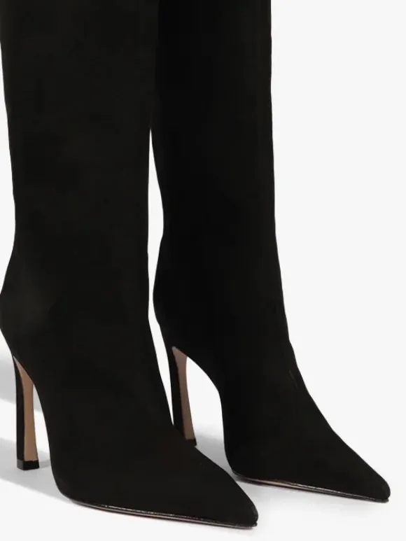 SCHUTZ Black Suede MARYANA SCULPT LEATHER BOOT Pointed Stiletto Boots Size 9B - Image 13