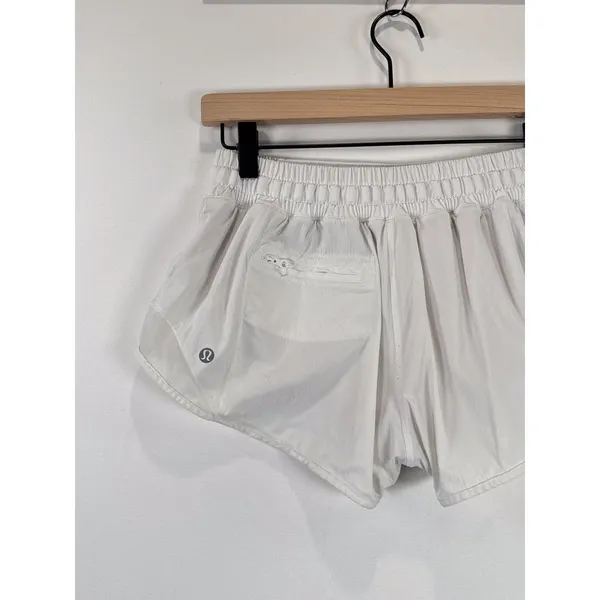 Lululemon Womens Shorts White Hotty Hot Athletic Lined Low Rise Stretch Size 6 - Image 8