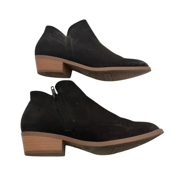 Time and Tru Booties Faux Suede Ankle Boots Memory Foam Womens 8.5W Black Casual - Image 3