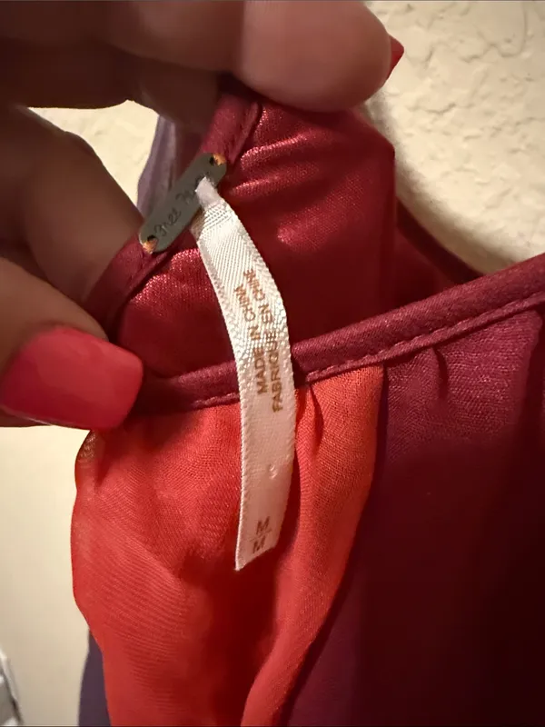 Free People Colorblock Spaghetti-Strap Camisole Dress in Red, Pink, Purple - Image 5