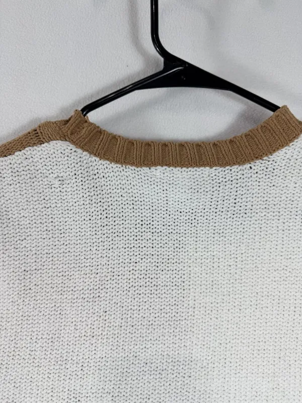 Derek Heart Women’s Small Brown Ivory Colorblock Cable Knit Cropped‎ Sweater - Image 13