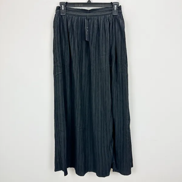 Lulus Midsummer Memories Black Mid-Rise Maxi Skirt Side Slit Plisse XS NWT - Image 6
