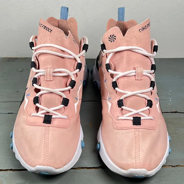 Nike React Element 55 Washed Coral Black Blue Womens Sneakers BQ2728-602 US 9 - Image 4