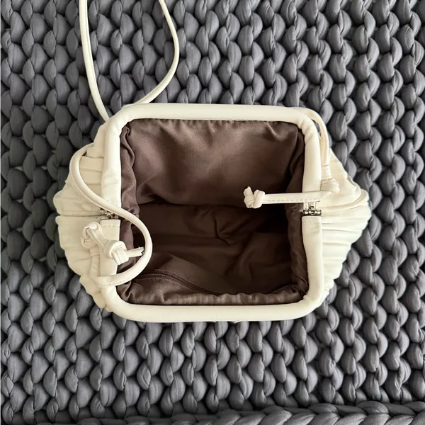 Pleated Dumpling Clutch White - Image 9