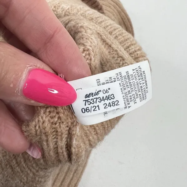 Offline By Aerie Size XS Ribbed Cropped Sweater Hoodie Brown Ombré Long Sleeve - Image 13