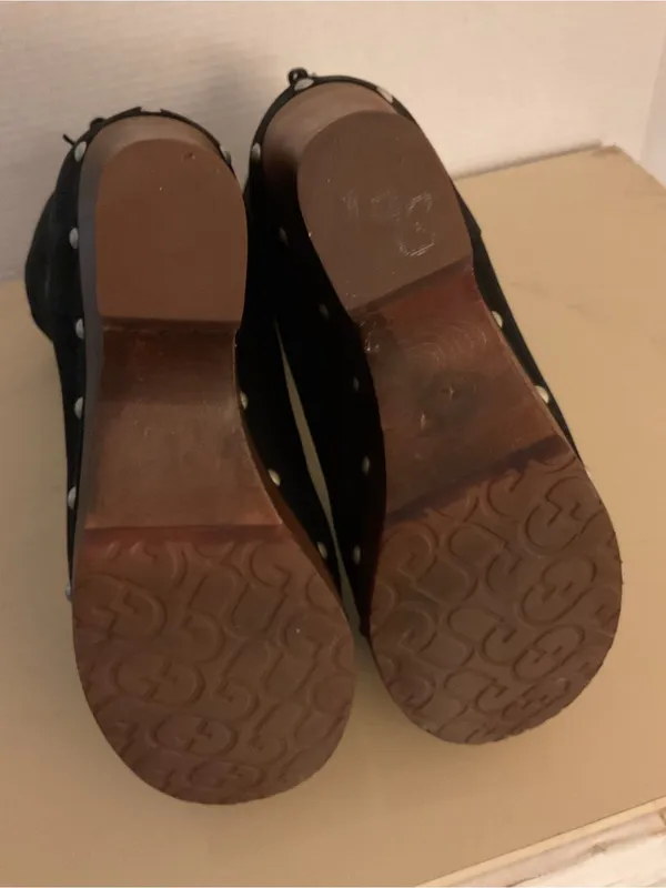 UGG women black leather platform clog Carnegie boots US 8 - Image 7