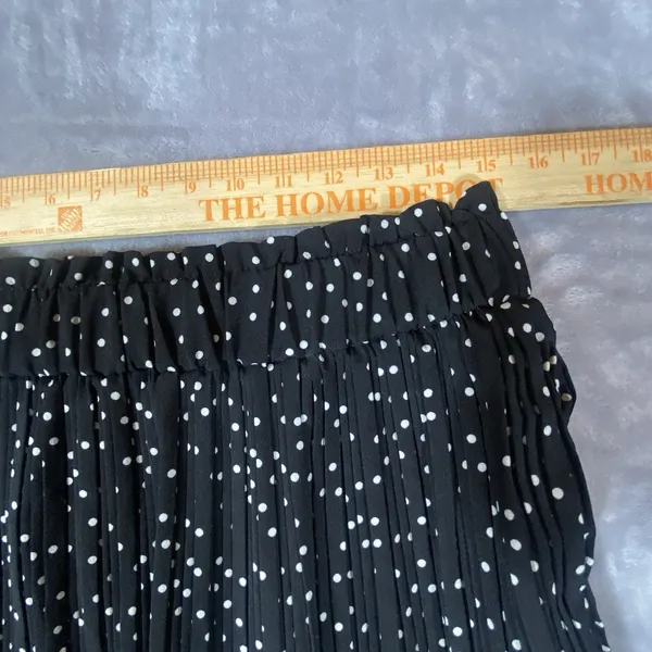 Exlura Pleated Skirt Large Black Polka Dot Maxi Stretchy Swing‎ Flowy Feminine - Image 7