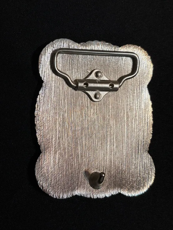 Western 4x3 Hooey Red Silver Cowboy Belt Buckle for 2'' Belt Hebilla Vaquero Unisex I have a couple of these, so let me know if you want to make a deal for more than 1. - Image 4