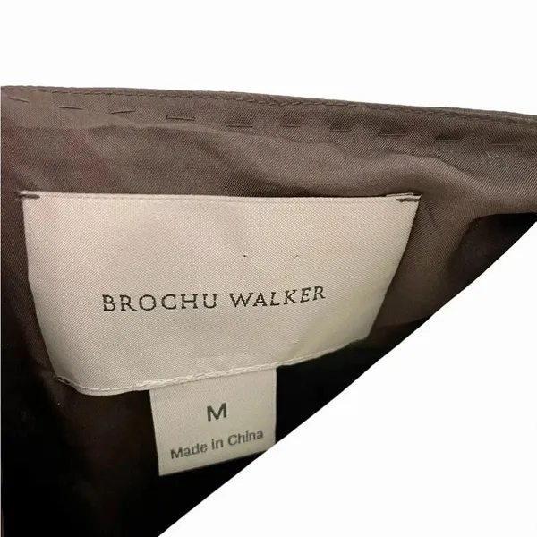 Brochu Walker Brown Silk Lined Sleeveless Bubble Hem Dress - Image 4