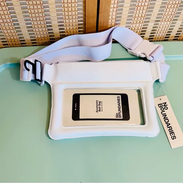 No Boundaries White waist belt bag purse water resistant cellphone holder - Image 2