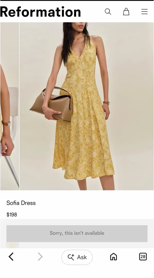 reformation yellow dress halter top - Image 2