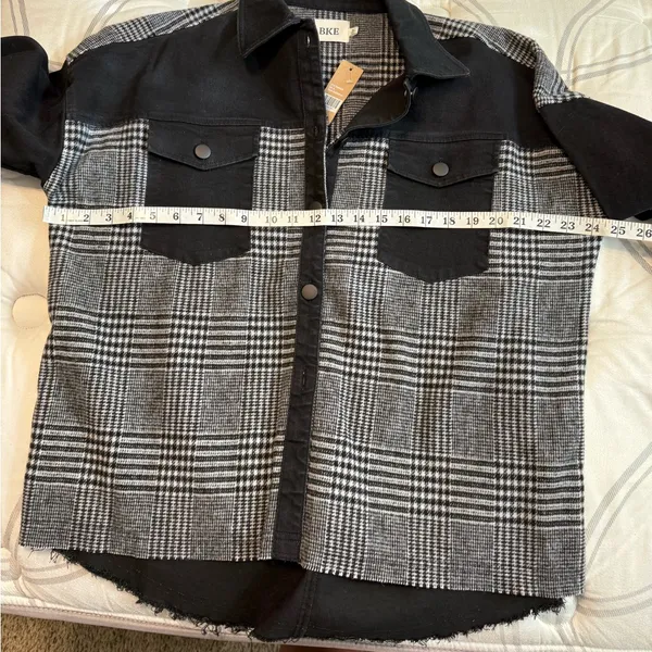 BKE denim and pieced flannel jacket - Image 5