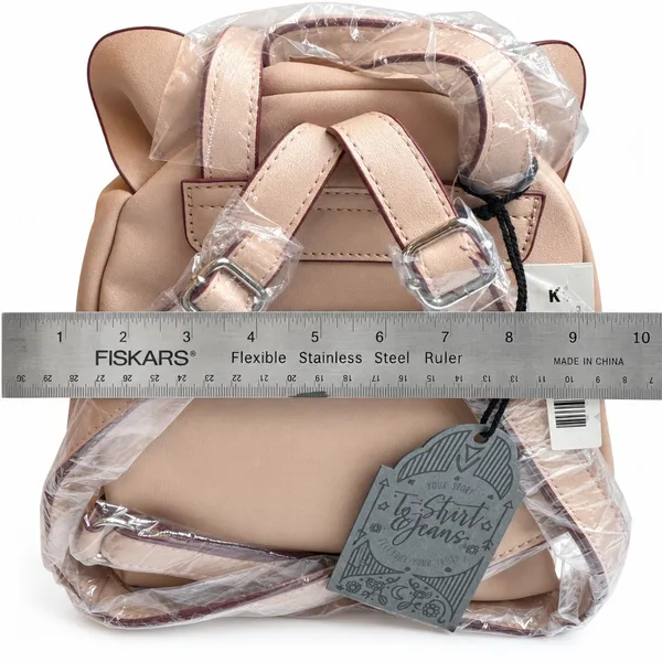 T-Shirt & Jeans Blush Pink Cat Face Mini Backpack Purse - Image 5