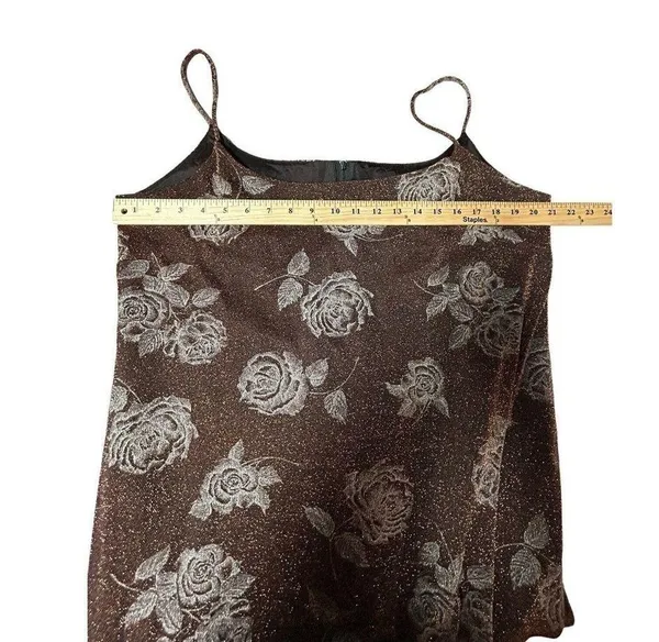 After Dark Copper Brown With Copper Specks Floral Size 16 Sleeveless Note Flaw - Image 12