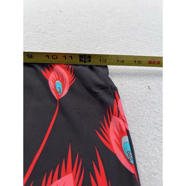 White Mark Womens Pencil Skirt Peacock Feather Print Stretch‎ Zip Y2K Medium Red - Image 4
