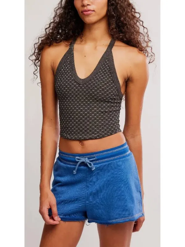 Free People NWT FP MOVEMENT All Clear V-Neck Jacquard Tank / Chocolate - Image 4