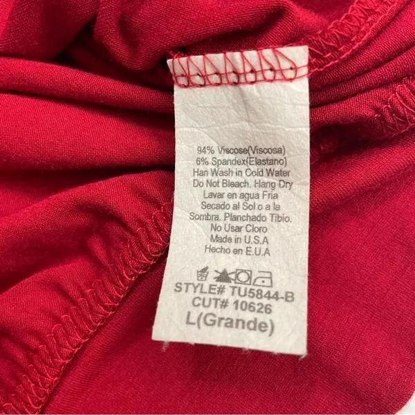 Forever 21 Halter NeckSleeveless Shirt Lg Red Top Blouse Dressy Embellished - Image 9