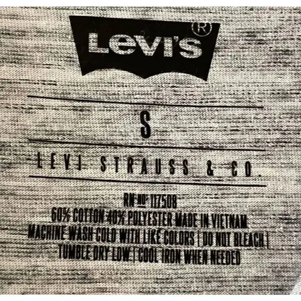 Levi’s V-Neck Gray Athletic Short Sleeves Men T-Shirt SZ S #1076 - Image 7