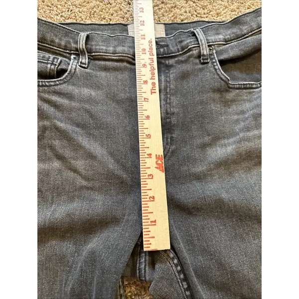 Everlane Jeans Women's 32 Black Kick Crop Coated Raw Hem High Rise - Image 5