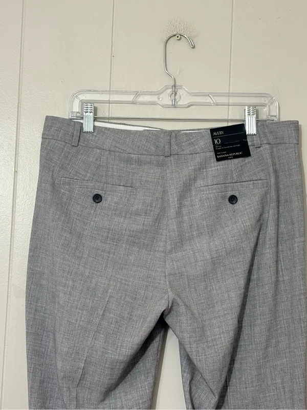 Banana Republic Avery Mid Rise Straight Ankle Pants Gray Novelty Size 10 NWT - Image 8