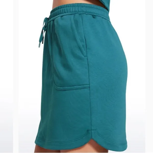 CRZ YOGA Cotton Sweat 17'' Jersey Skirt with Pockets, Green Jade, XS, NWT - Image 9