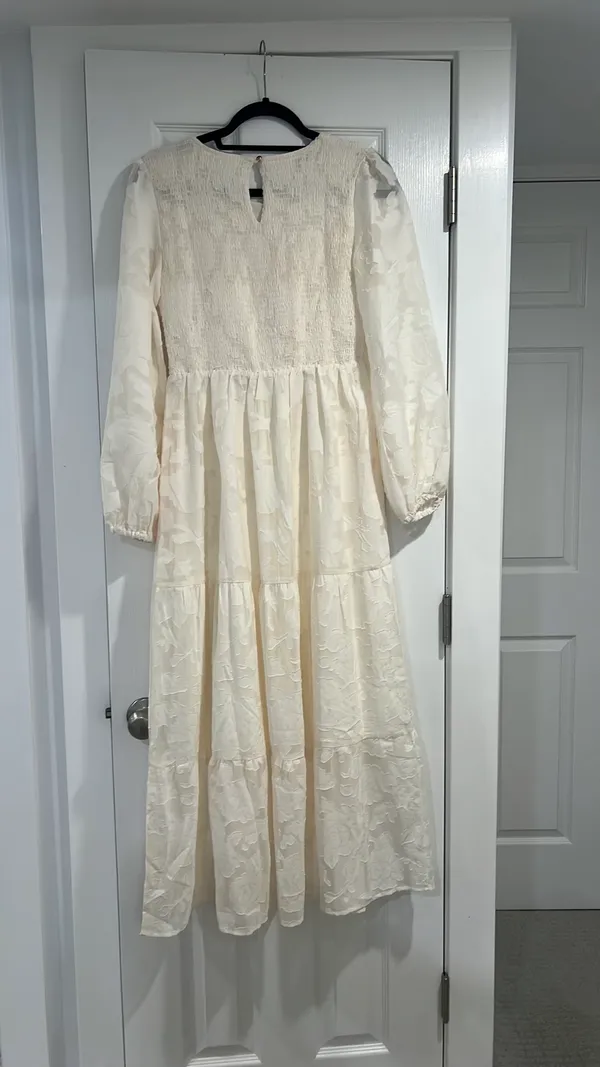 cream dress long sleeve White Size M - Image 3